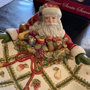 Fitz and Floyd Renaissance Santa Server Bowl Tray